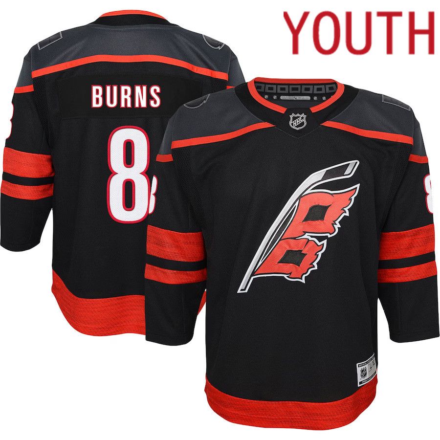 Youth Carolina Hurricanes #8 Brent Burns Black 2022-23 Premier Player NHL Jersey